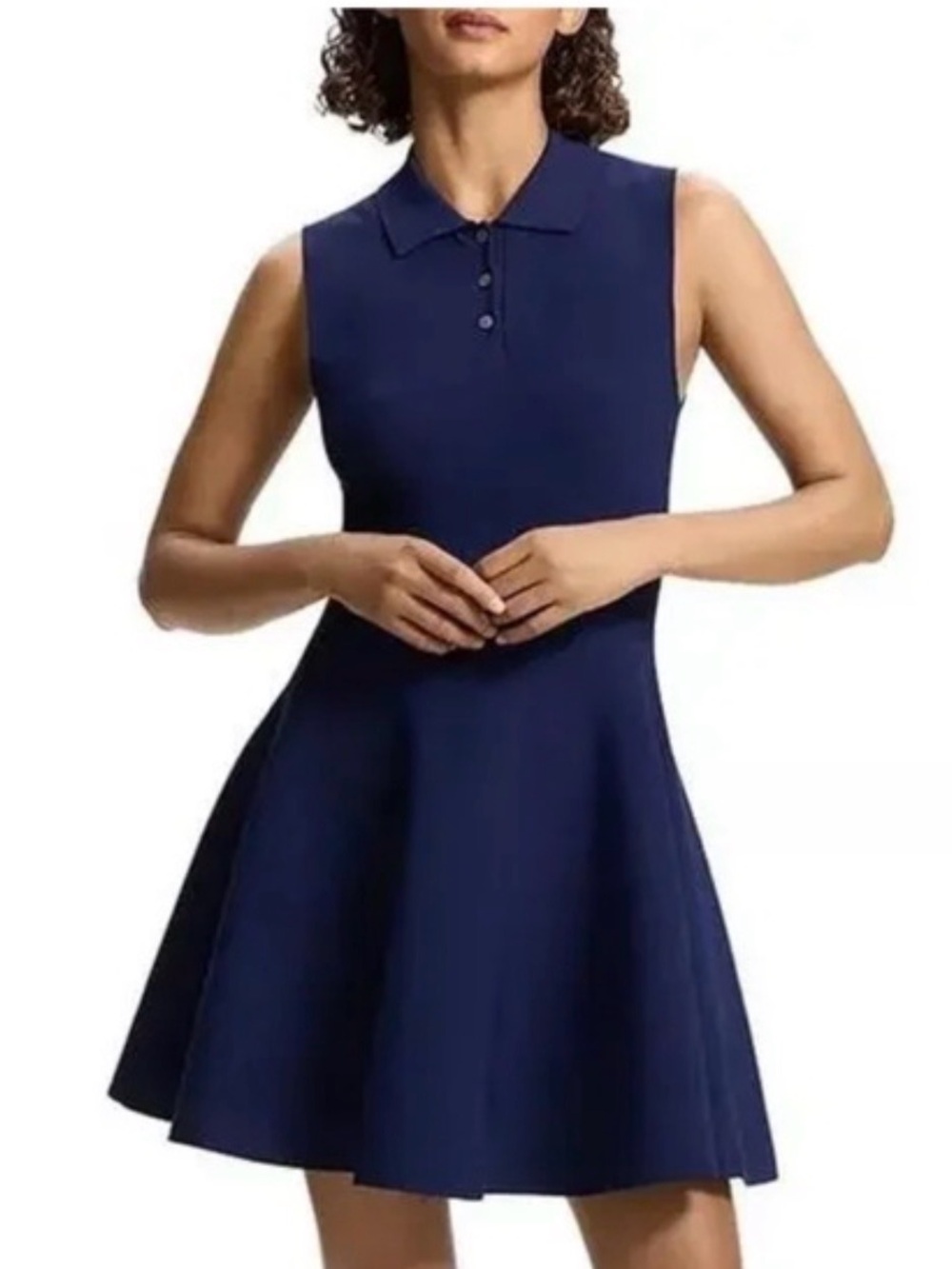 Theory polo flared navy dress